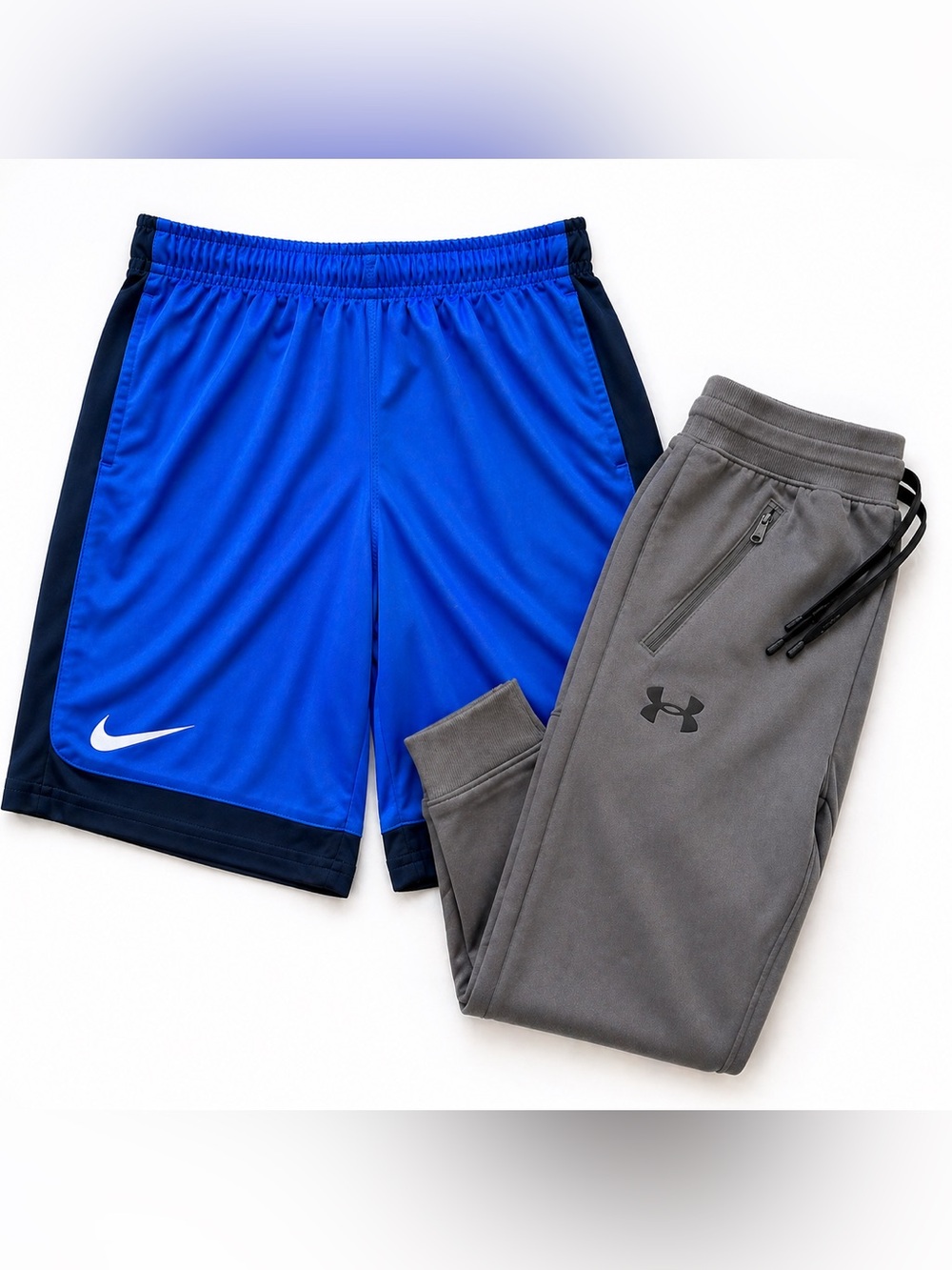 Nike Shorts + Under Armour Joggers Bundle Boys Medium